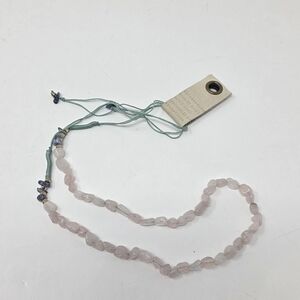 Anthropologie pink rose quartz semi-precious  stone adjustable necklace NWT